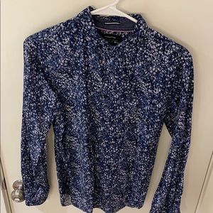 Denim and flower floral shirt